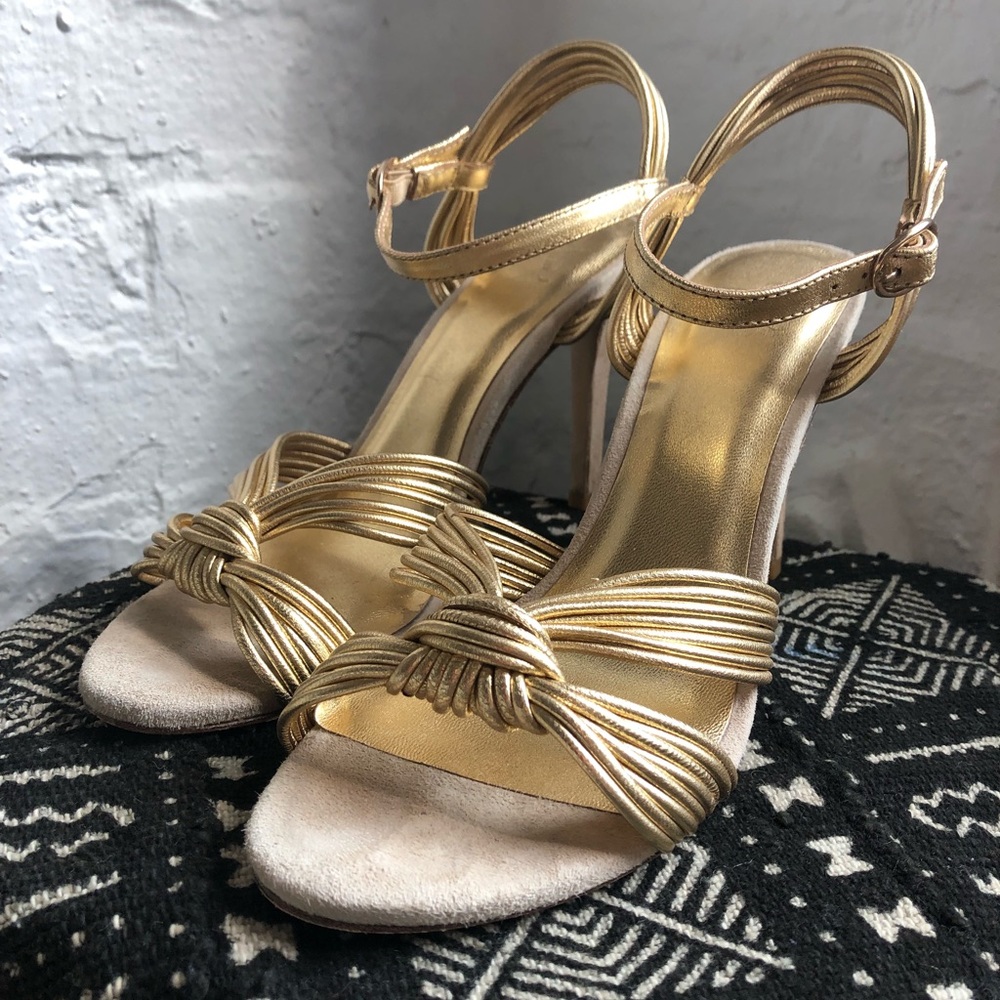 Joie Gold Metallic Leather Heels 37.5